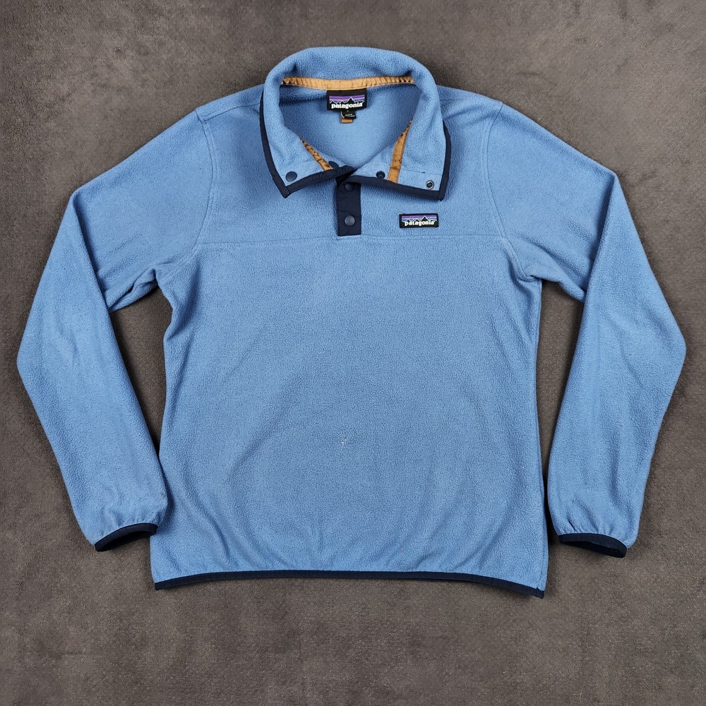 Patagonia Micro D Snap-T Pullover Womens Medium Woolly Blue Fleece 26020‎
